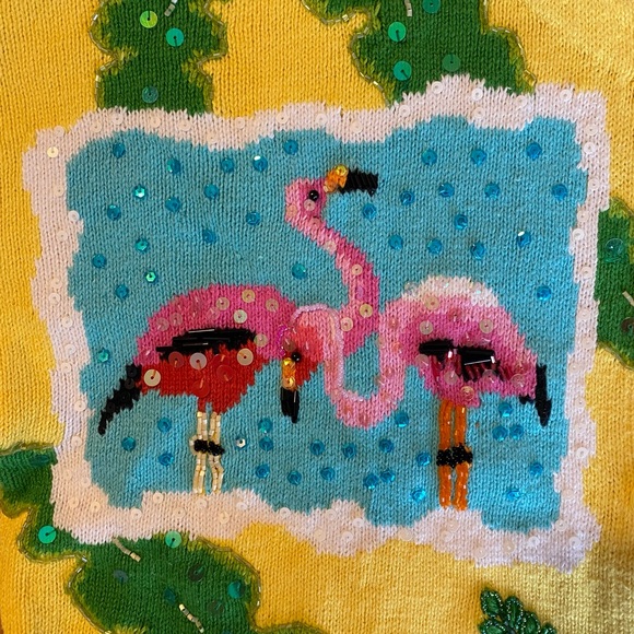 Vintage Women’s Flamingo Cardigan Sweater - Picture 6 of 7